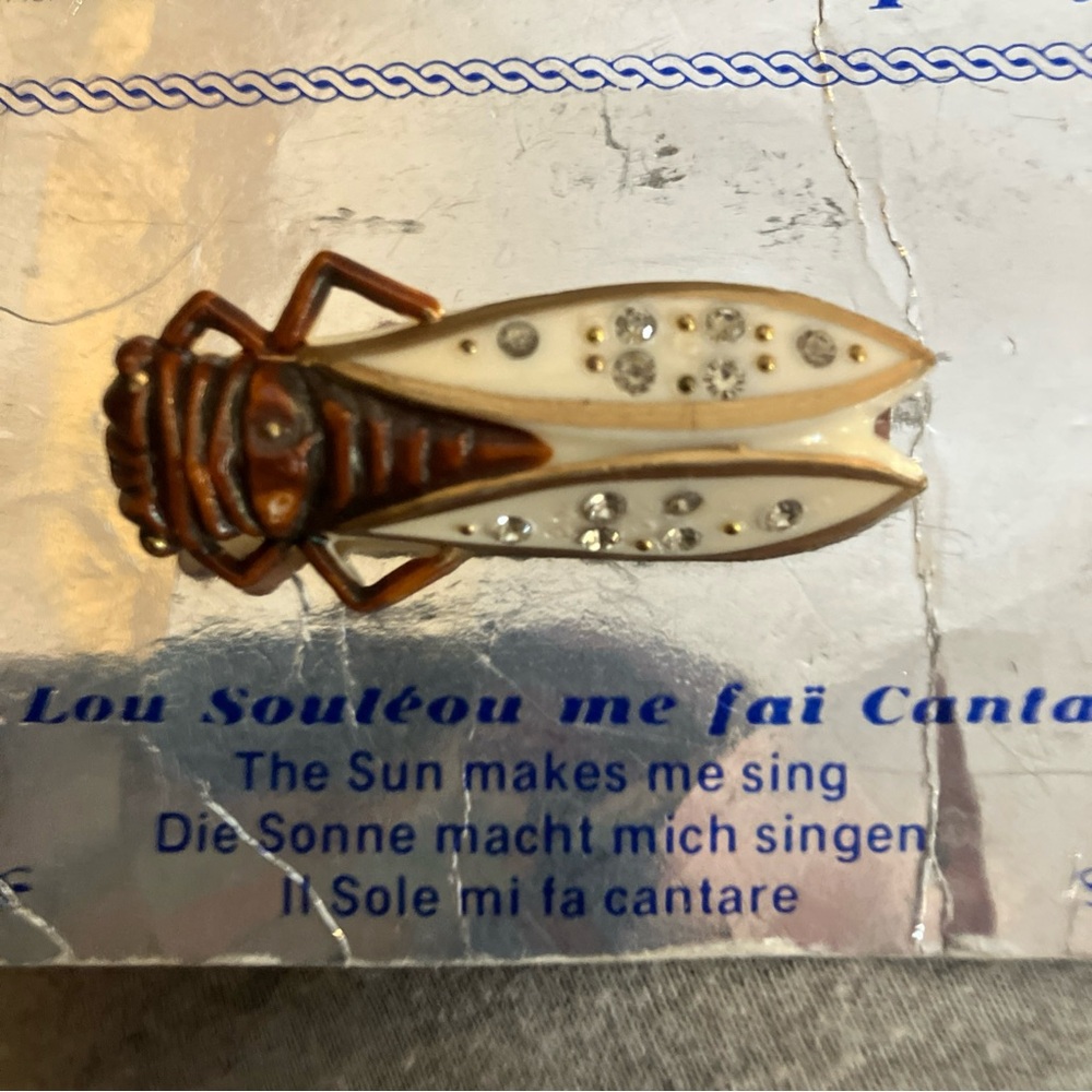Pin brooch vintage cicada bug good luck cigale